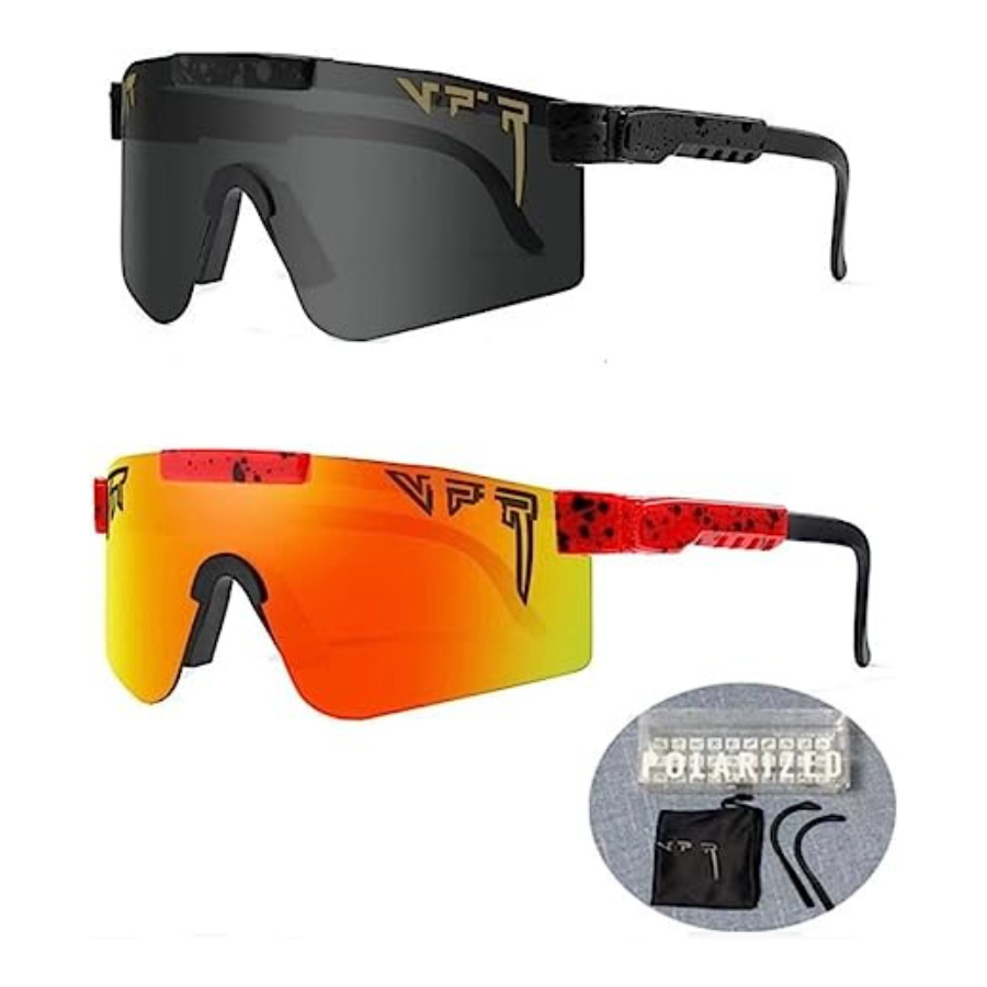 MINH 2 PACK P V SUN GLASSES FOR MEN WOMEN YOUTH Cycling Sunglasses, UV 400 Eye Protection Medium