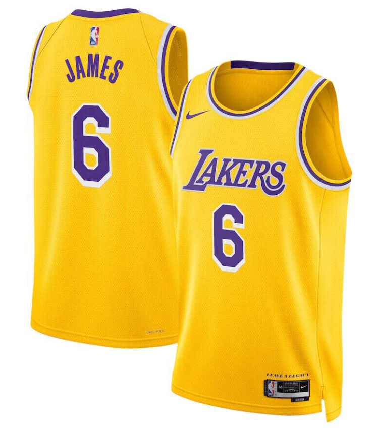 Los Angeles Lakers Association Edition Swingman Jersey- No.6 LeBron James-Shirt