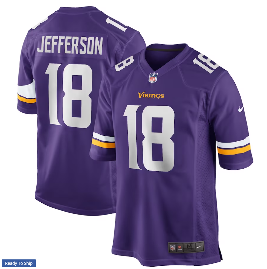 Men’s “Justin Jefferson” #18 “Minnesota Vikings” Stitched Jersey