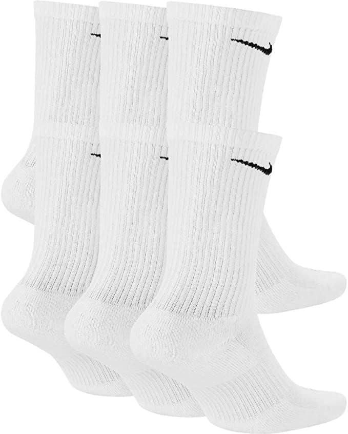 Nike mens Everyday Cushioned Training Crew Socks | Everydayplus White (6 Pairs)